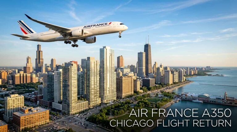 air france a350 chicago flight return image