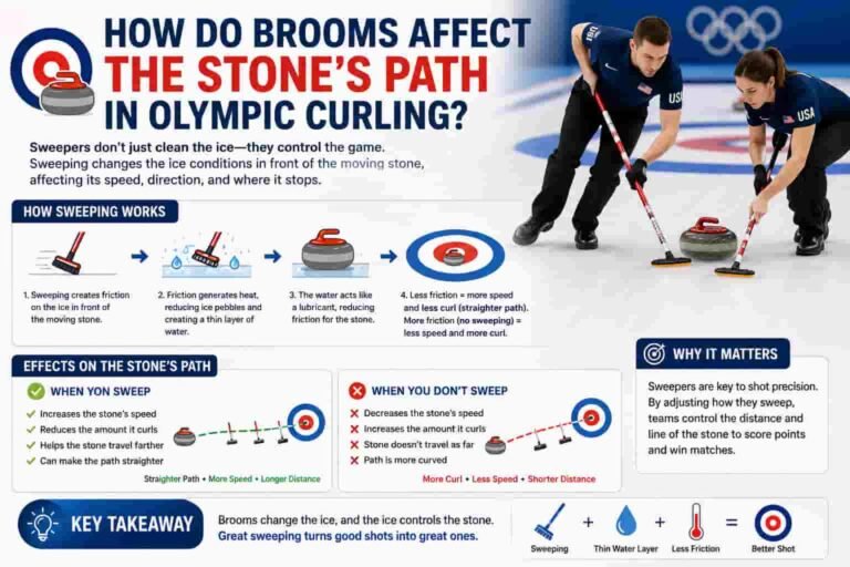 how do brooms affect the stone's path in olympic curling image